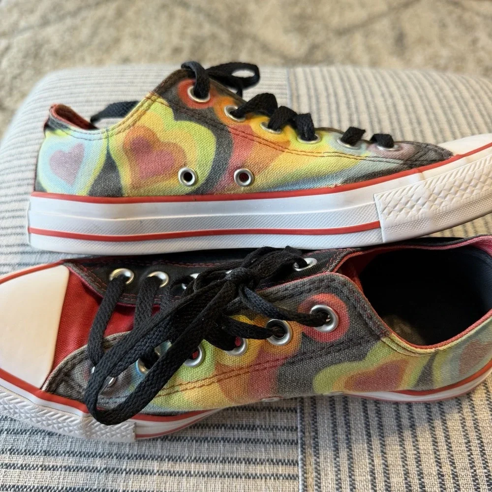 Custom Converse Chuck Taylor All Star OpenHeartArt Low Top Sneakers Men's 7.5